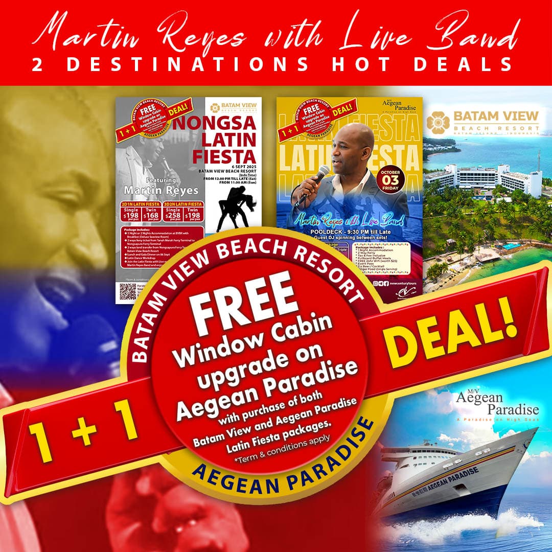 Latin Fiesta package poster for M.V Aegean Paradise